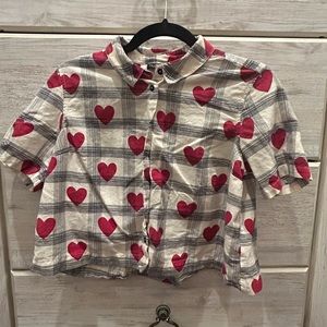 Topshop cropped heart shirt
